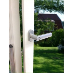 Kodowa klamka do okien i drzwi balkonowych - biała - Yale